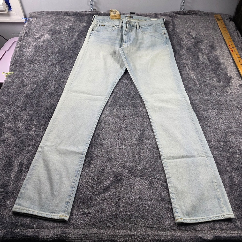 Polo Ralph Lauren Varick Slim Straight Jeans Men 32x34 Tall Stretch Rope Dyed